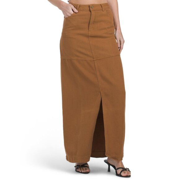 WHITE CLOSET latte Safari Maxi Skirt - Picture 1 of 2